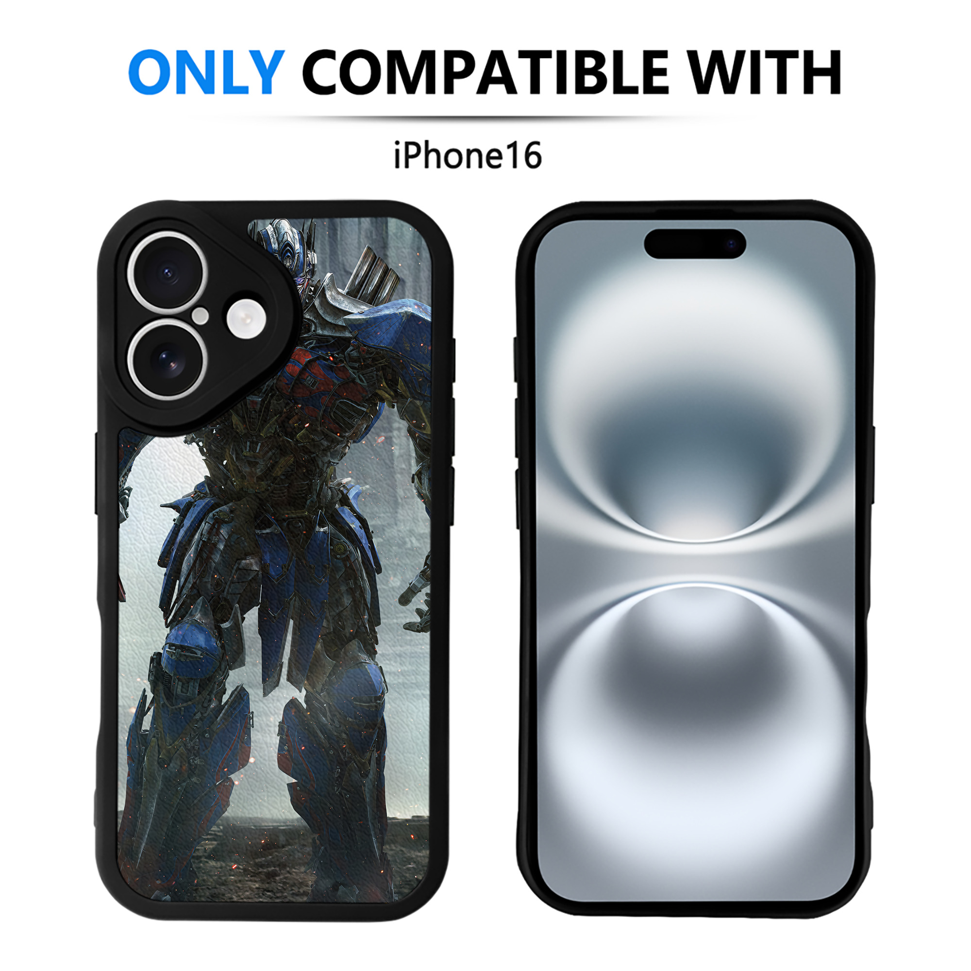 （画像用） Transformers トランスフォーマー 【iPhone 16シリーズ対応】シリコンスマホケース（レザー調） 材質：シリコン